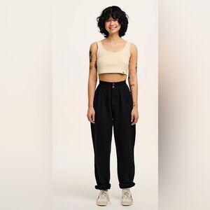 Lucy & yak women’s 26/4 Addison black high waisted organic cotton twill trouser